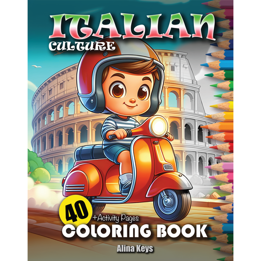 Italian Culture Coloring Book Front Cover