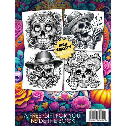 Funky Sugar Skull Back Cover