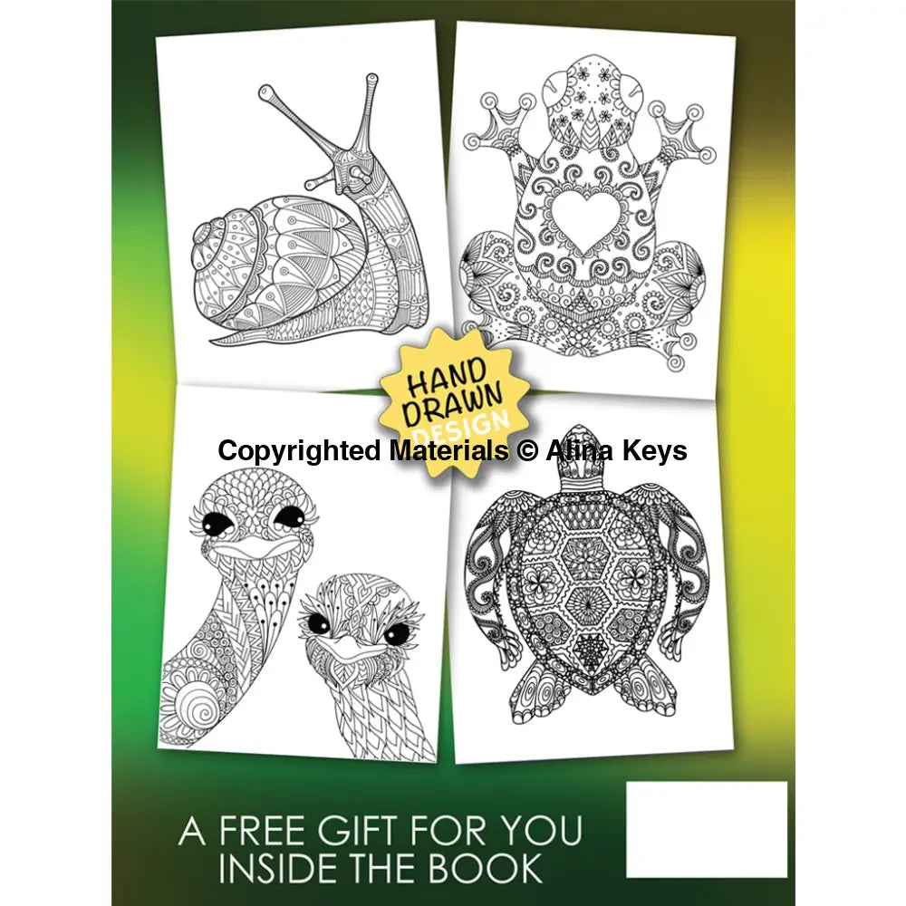 Animal Mandala Coloring Book For Adults - 50 Unique Hand-Drawn Illustrations Of Animals With