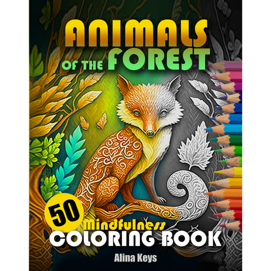 Animals of the Forest Coloring Book Cover