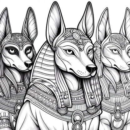 anubis egyptian god of the dead mythological coloring pages