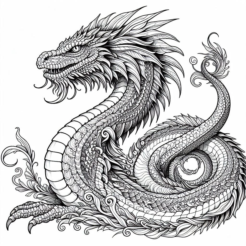 basilisk dragon coloring pages mythology