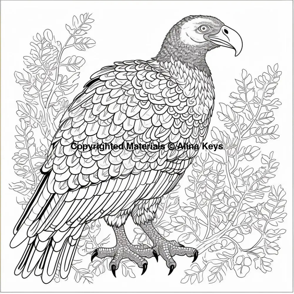 intricate pattern vulture coloring pages