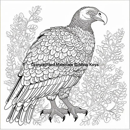 intricate pattern vulture coloring pages