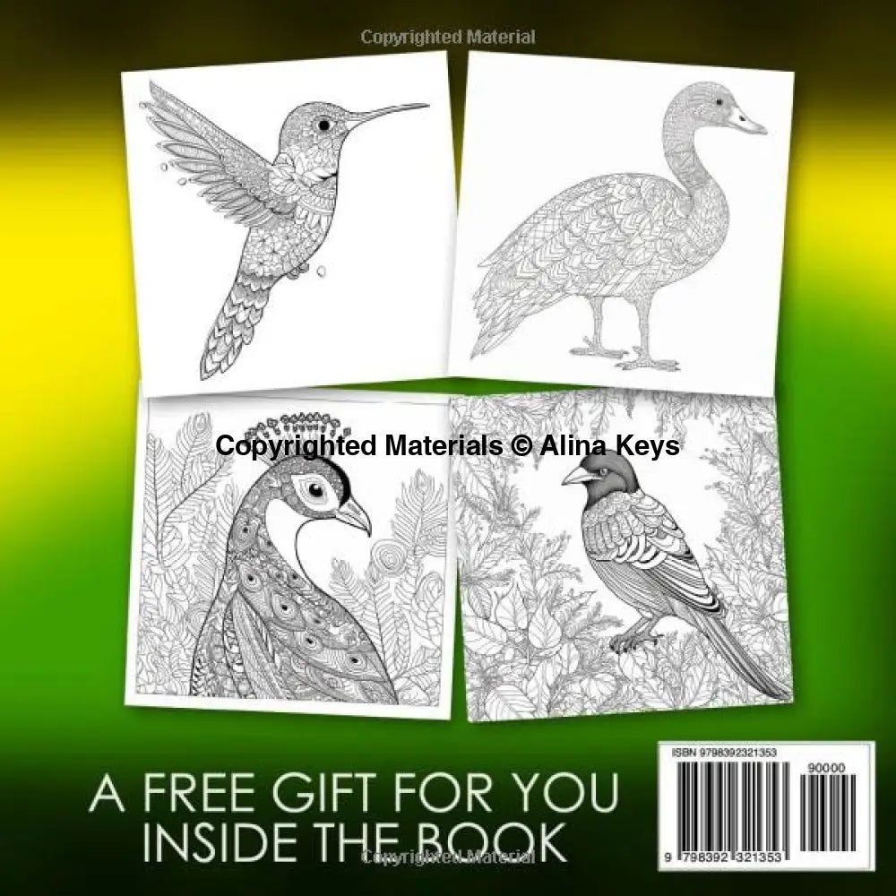 Birds Coloring Book Pages Back Cover