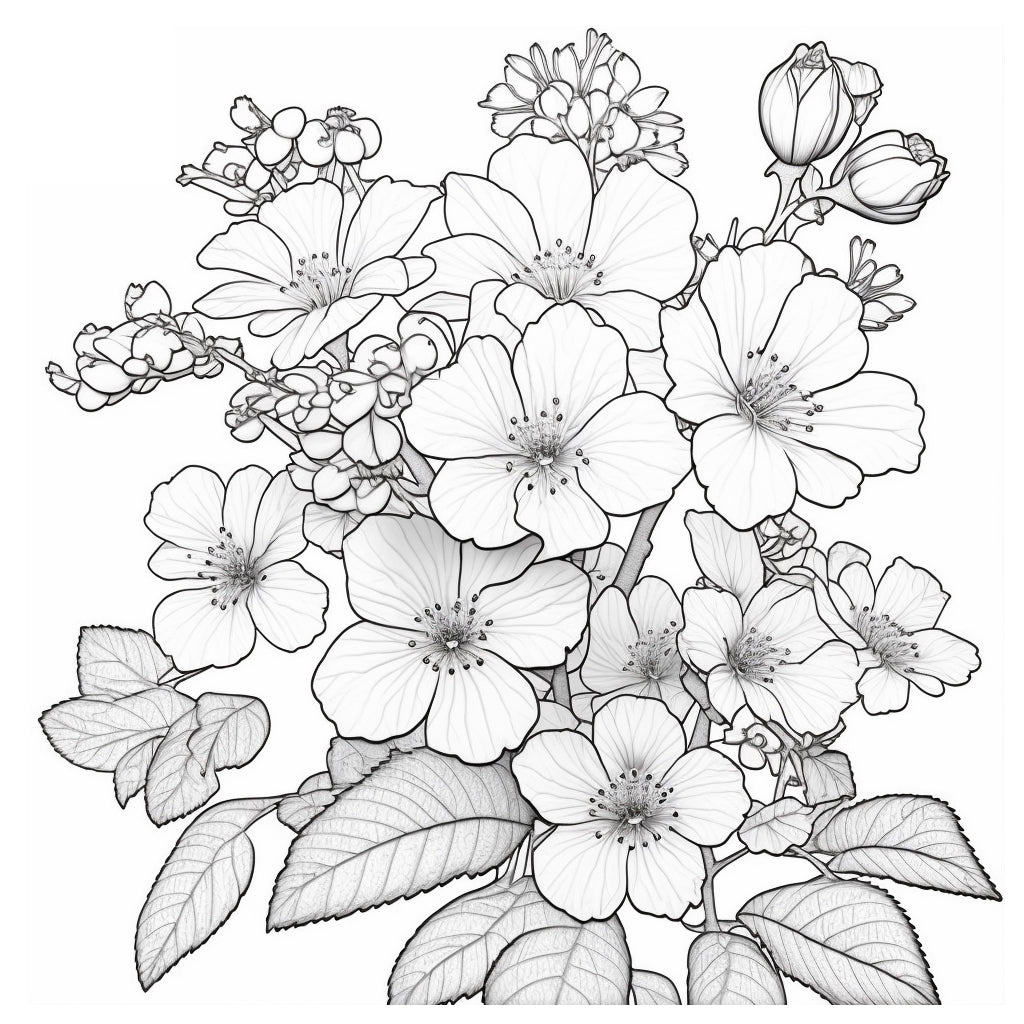 cherry blossoms sakura flowers coloring pages