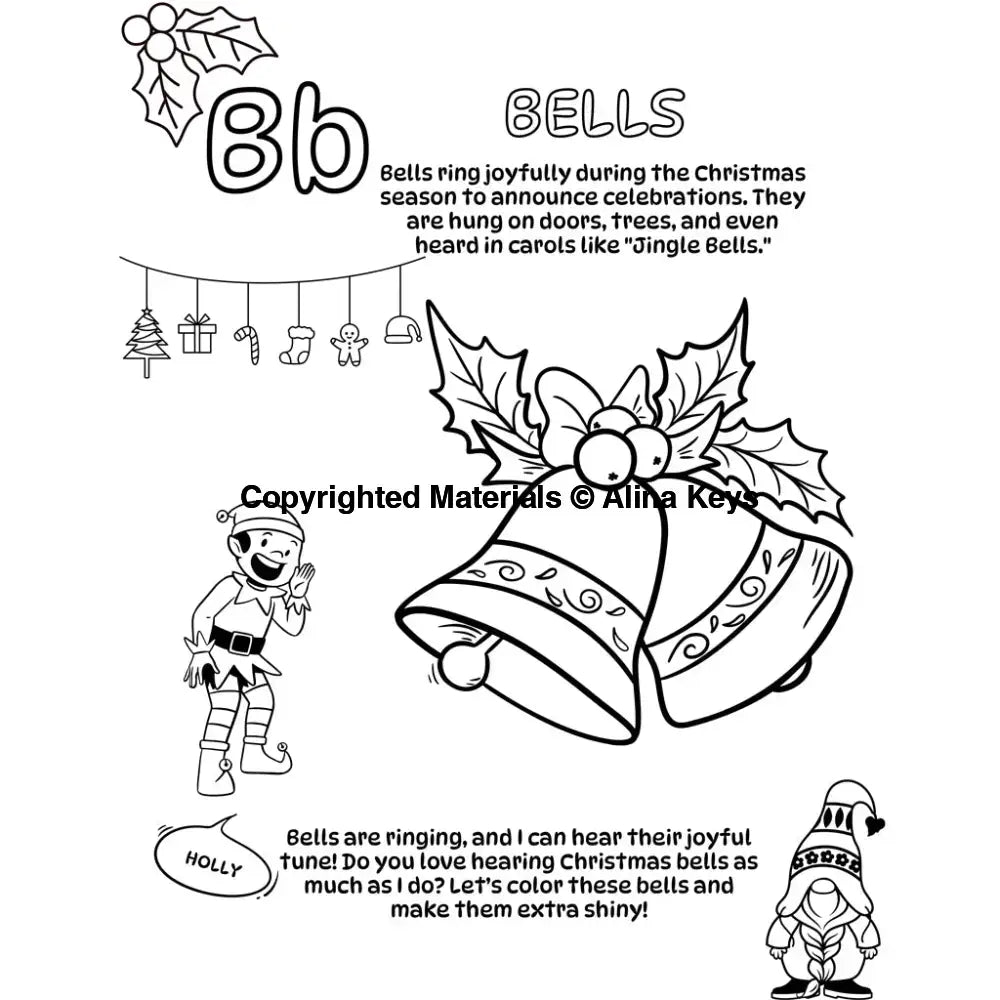 Abc Alphabet Of Traditional Christmas Coloring Book For Kids Books