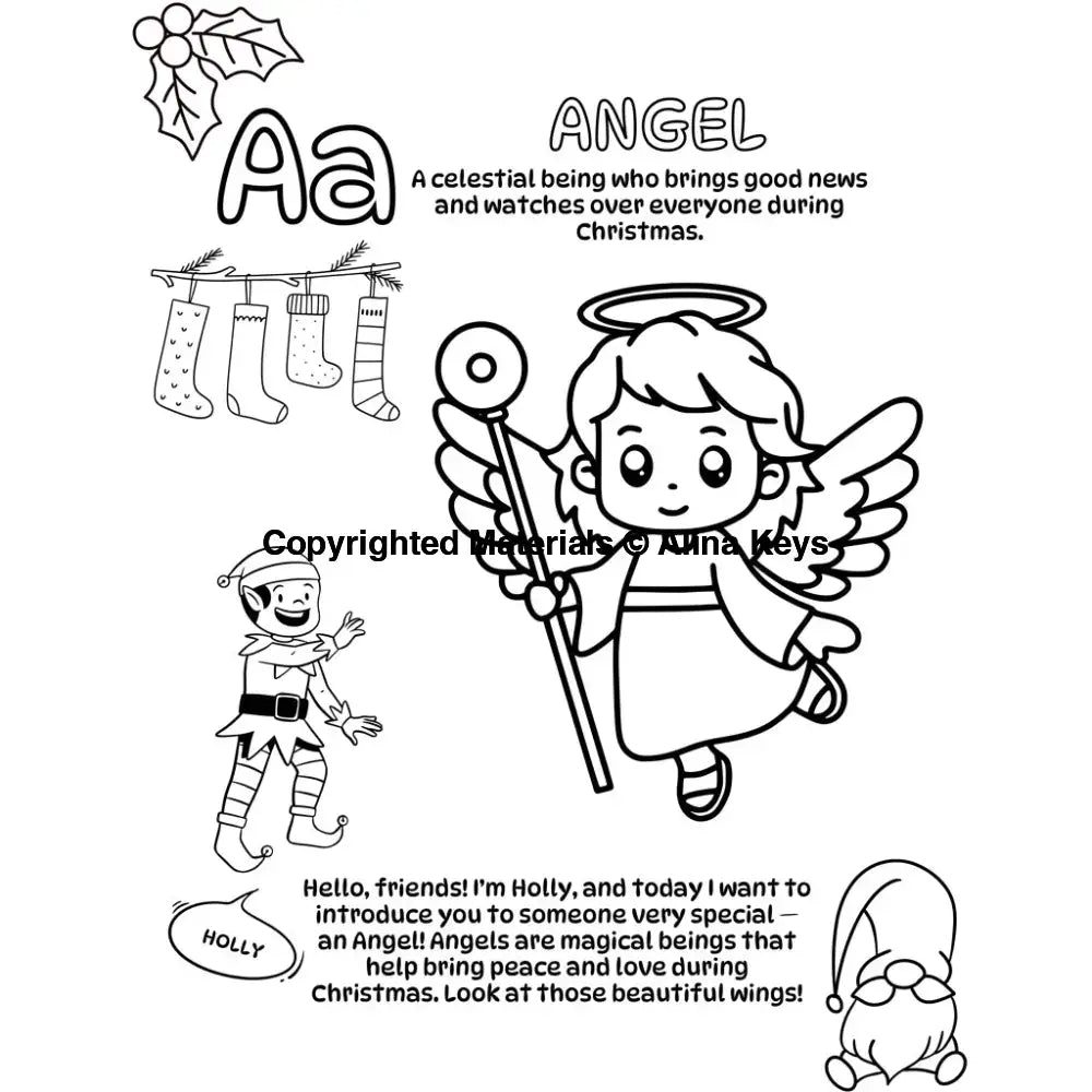 Abc Alphabet Of Traditional Christmas Coloring Book For Kids Books