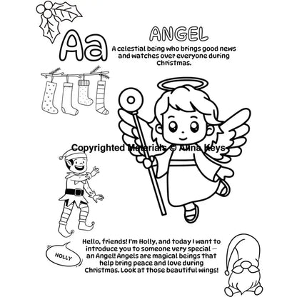 Abc Alphabet Of Traditional Christmas Coloring Book For Kids Books