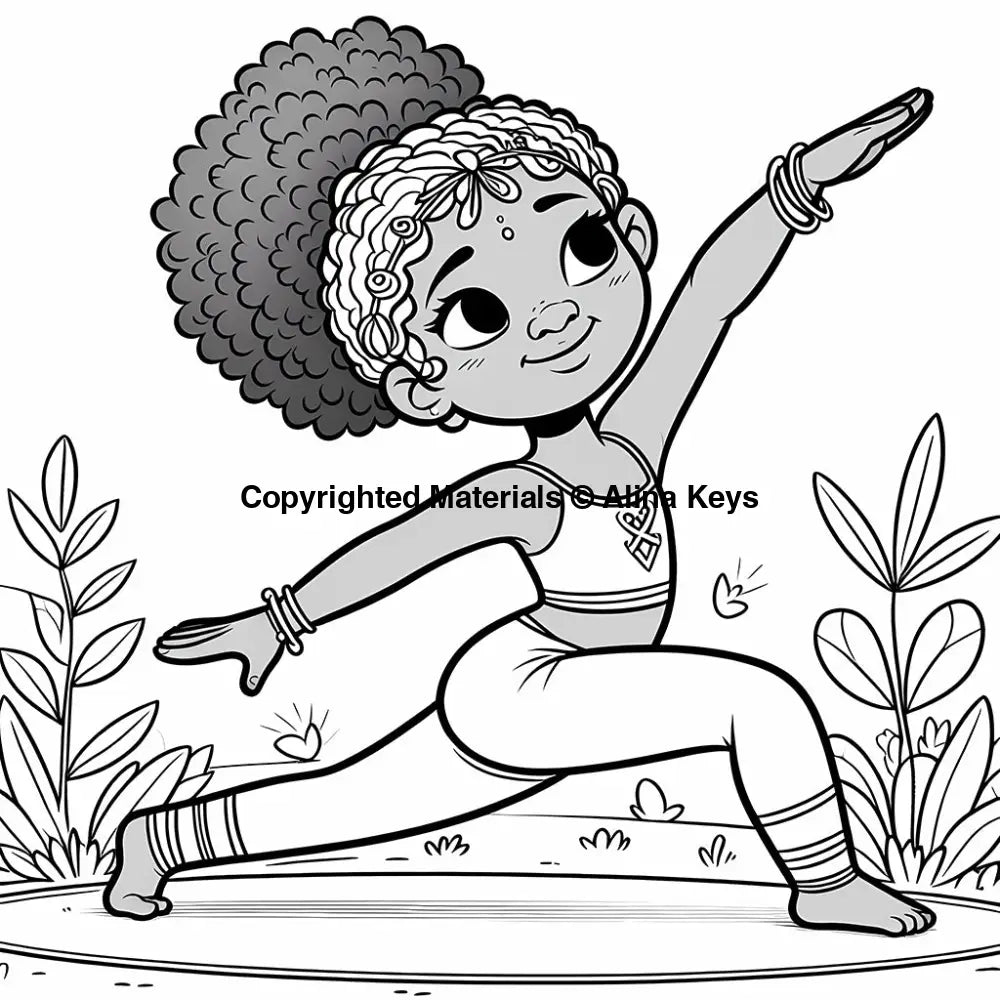 warrior one virabhadrasana yoga coloring pages