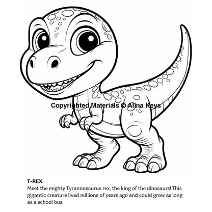 trex dinosaur coloring pages