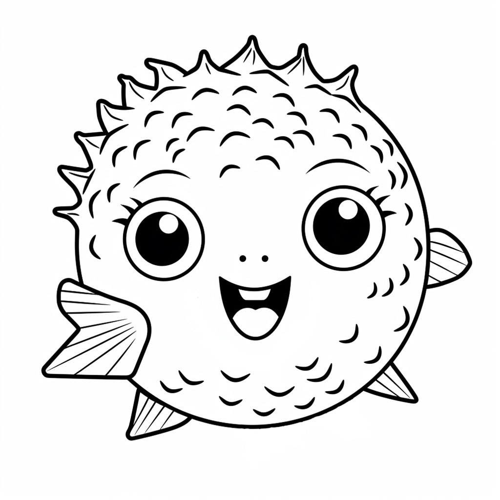 cute pufferfish coloring pages