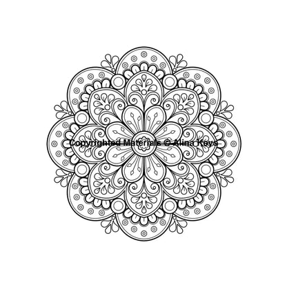 Easy Mandala Shapes - Mindfulness Coloring Book For Adults & Teens Relaxation Books