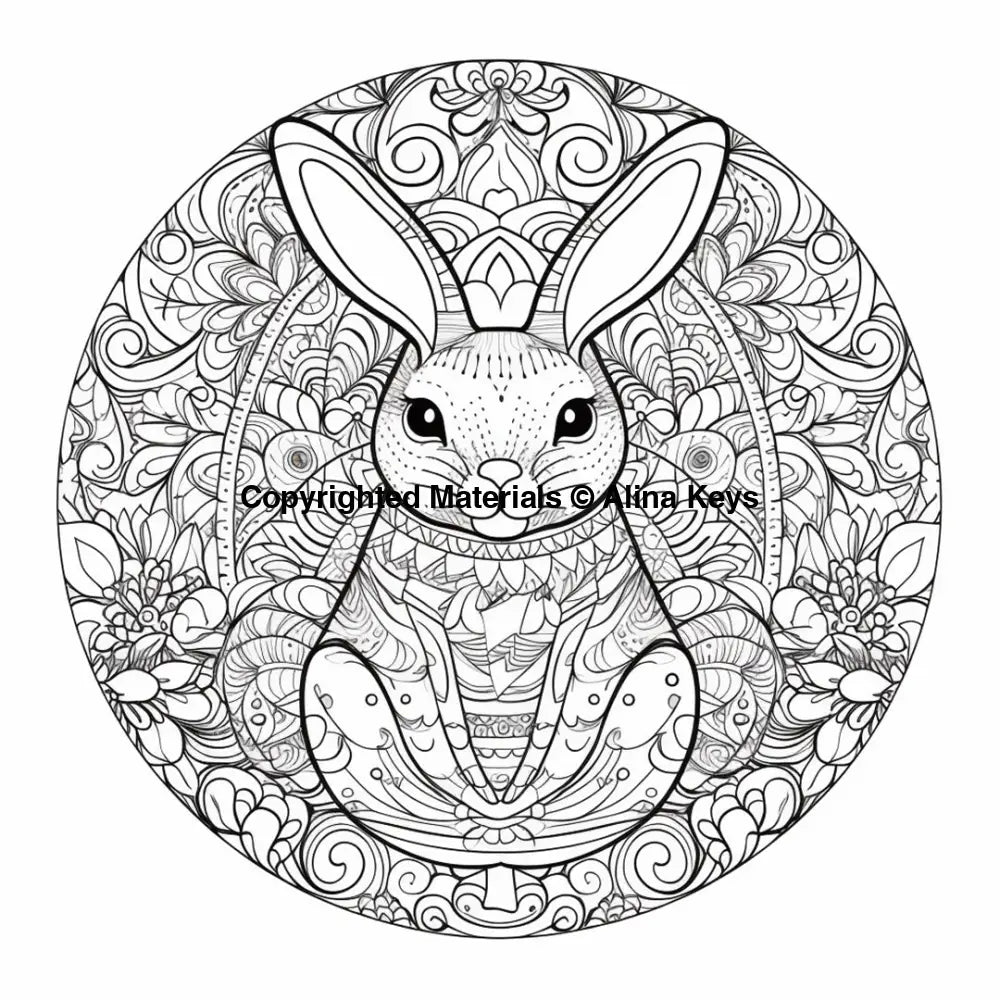 intricate easter bunny coloring pages