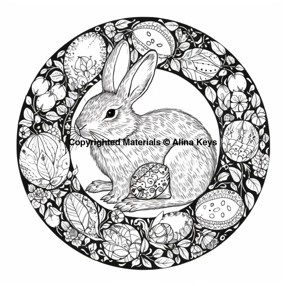 rabbit with easter egg coloring pages