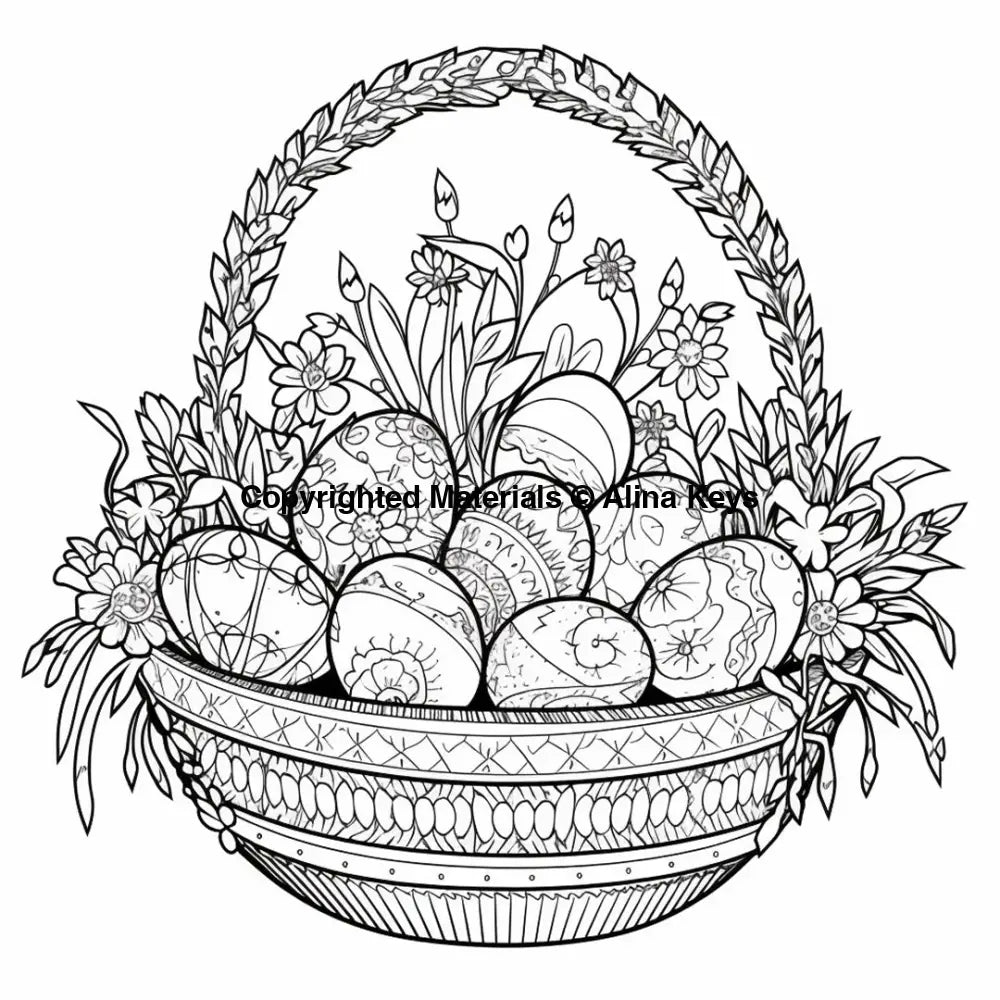 easter basket coloring pages