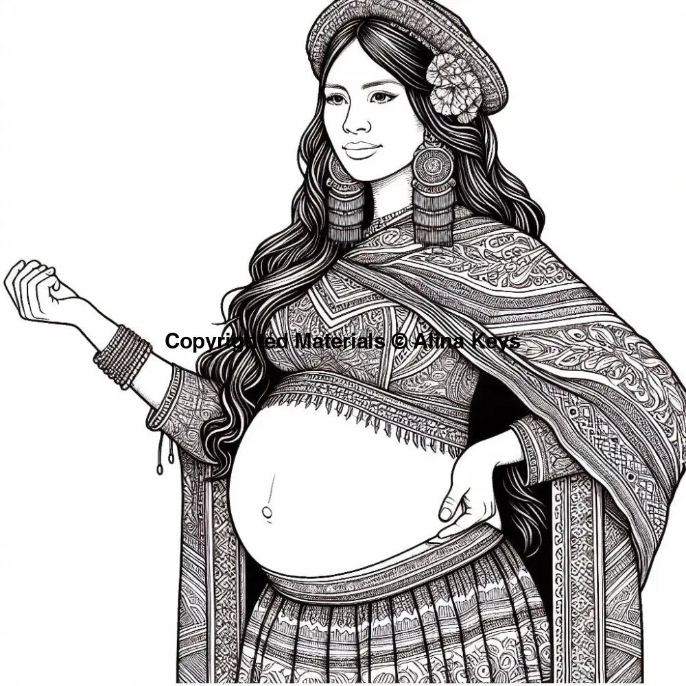 intricate coloring pages pregnant