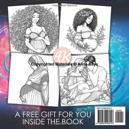 Expecting Beauty Pregnancy Coloring Book for Expecting Mothers Back Cover