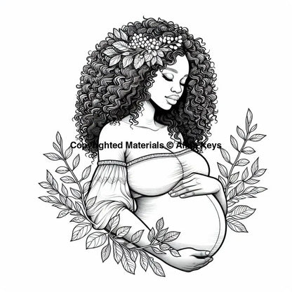 curly hair pregnancy coloring pages