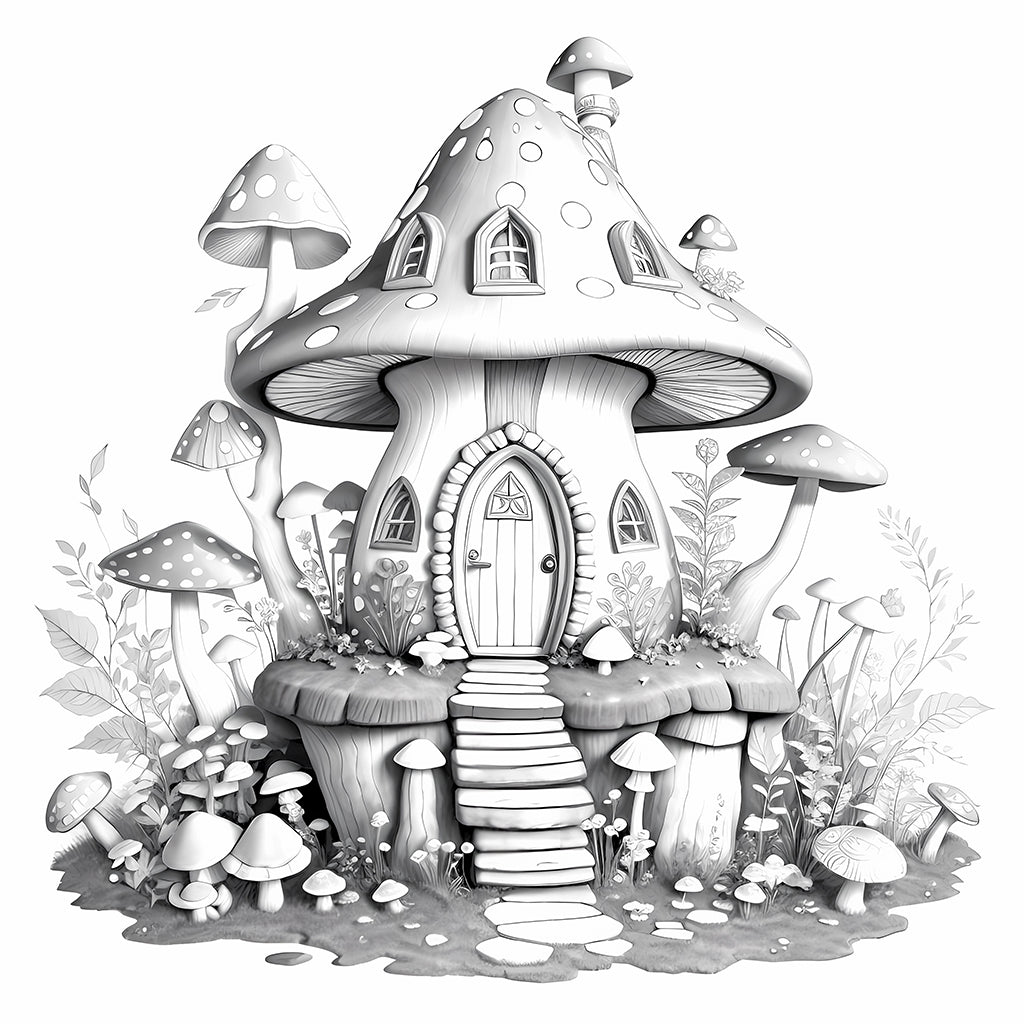 fairy house coloring pages