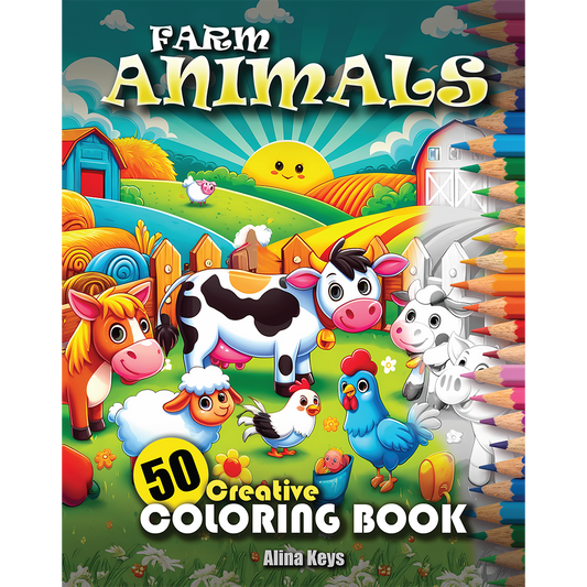 farm animals coloring book cover