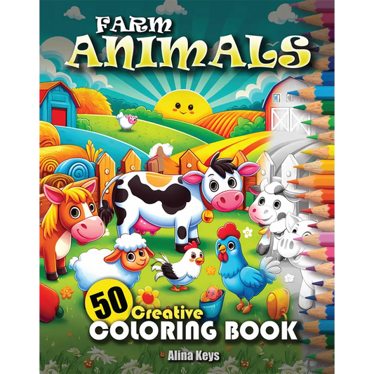 farm animals coloring book cover