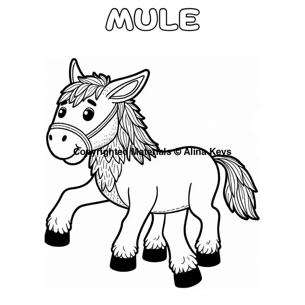 mule coloring sheet