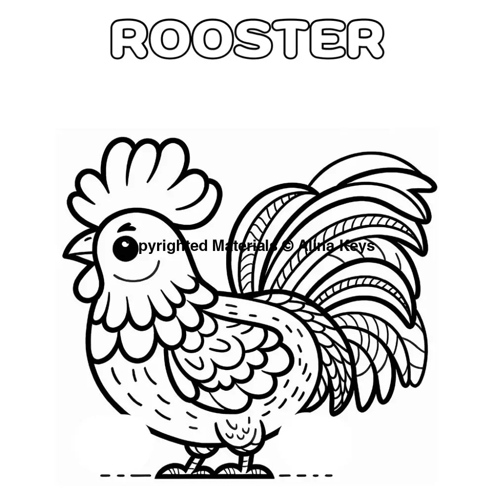 rooster coloring sheet