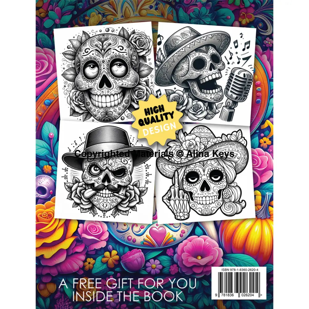 Funky Sugar Skull Back Cover