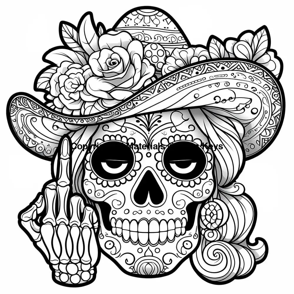 day of the dead sugar skull coloring page