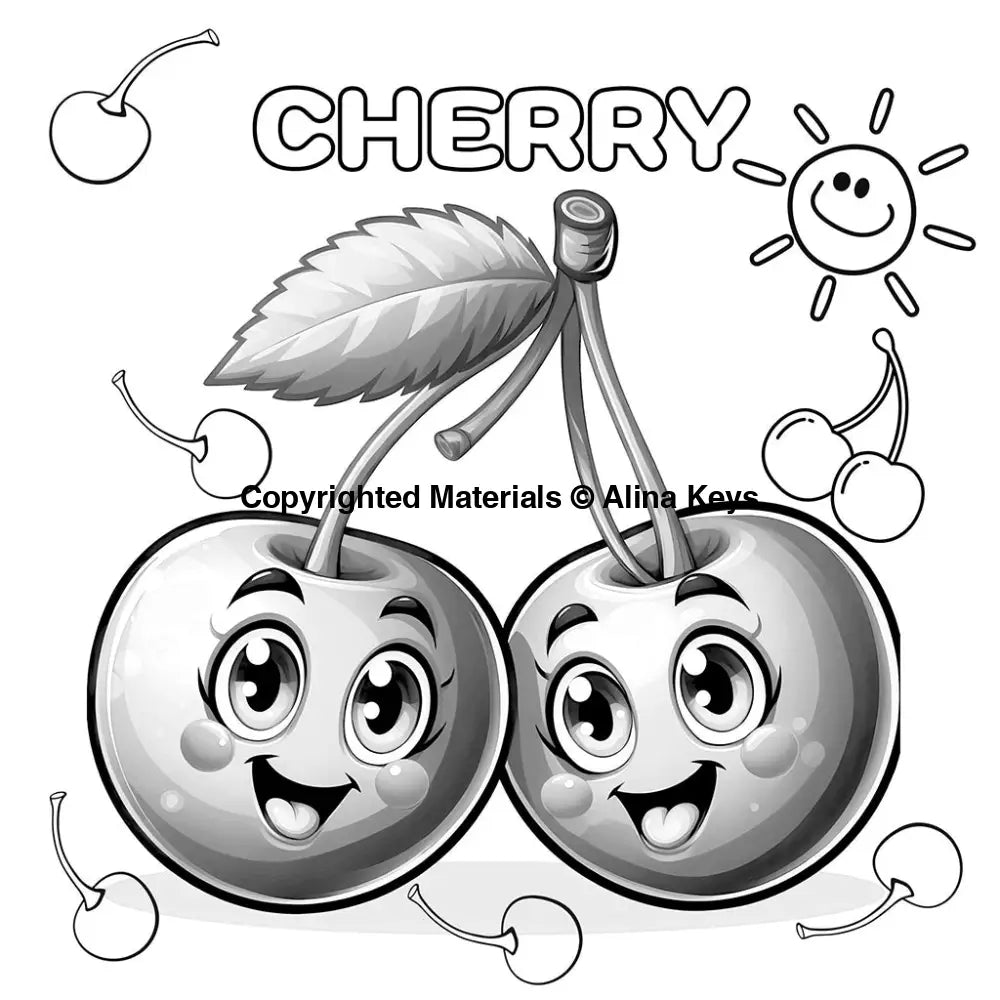 cherry coloring pages