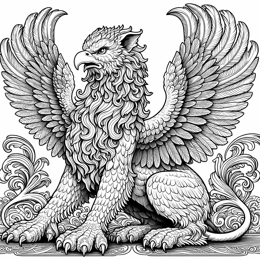 griffin mythological coloring pages