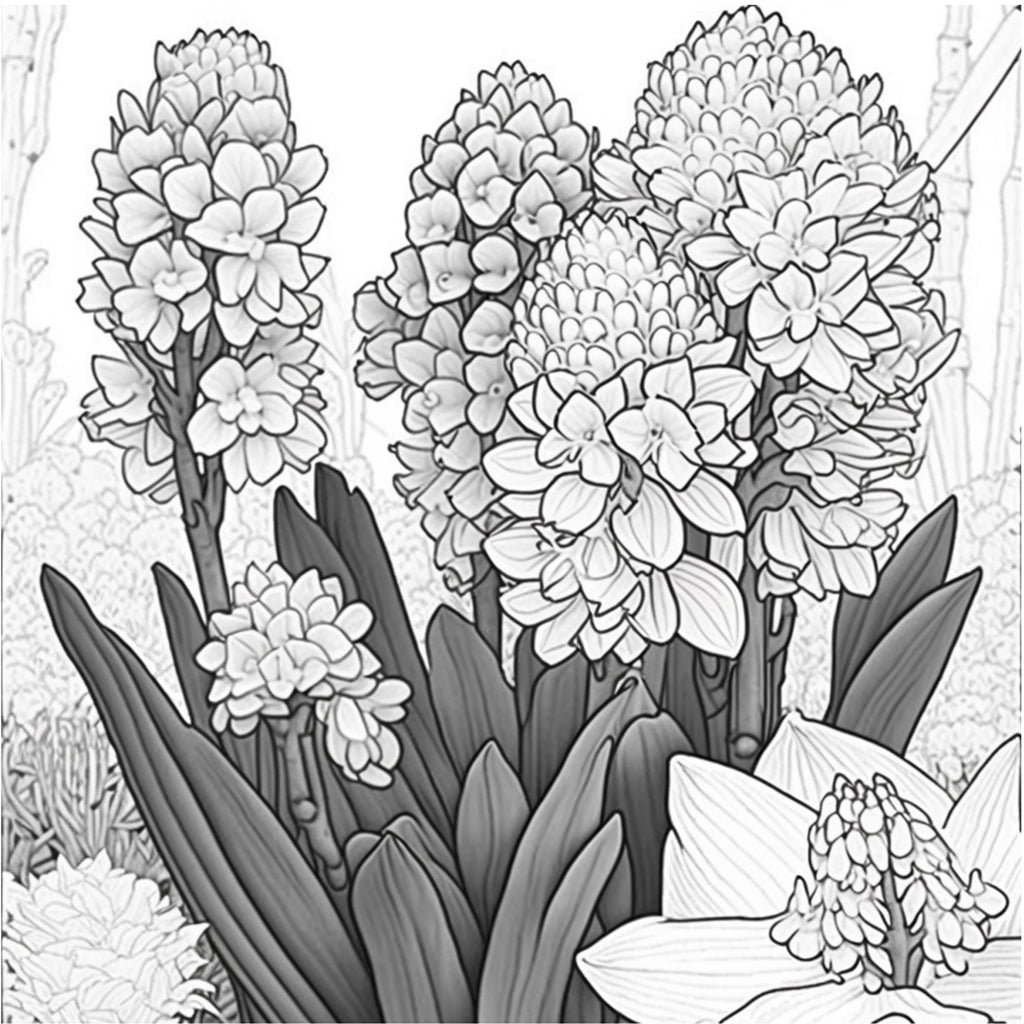 hyacinths flower coloring pages adults