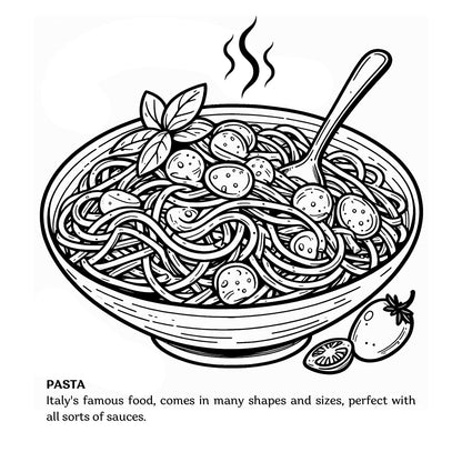 italian food pasta coloring pages