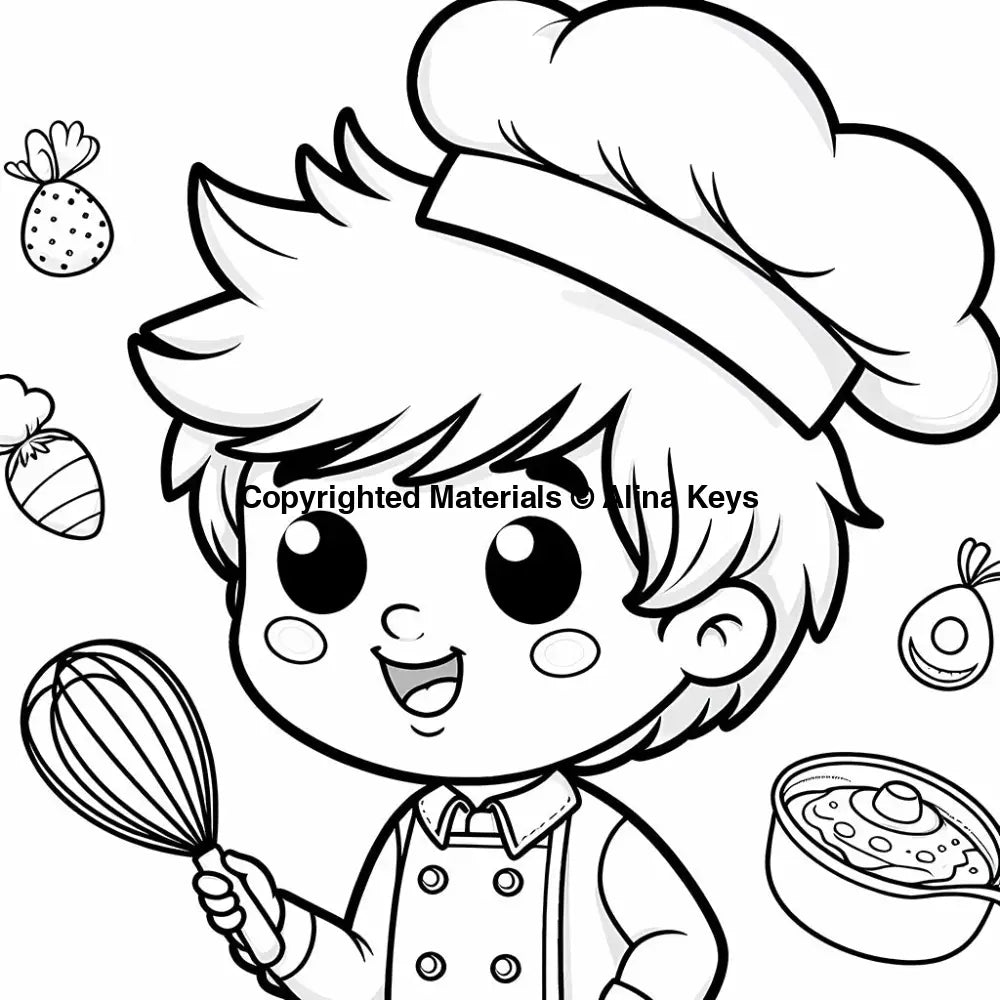 chef profession coloring pages