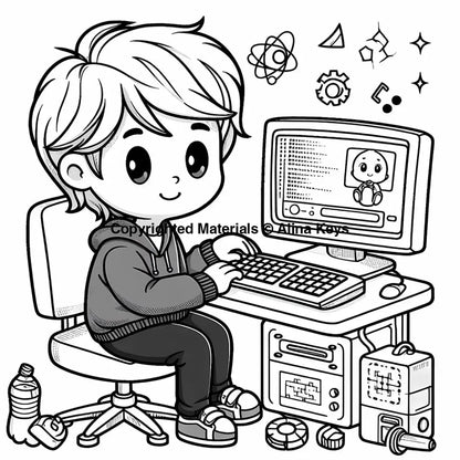 computer programmer coloring pages