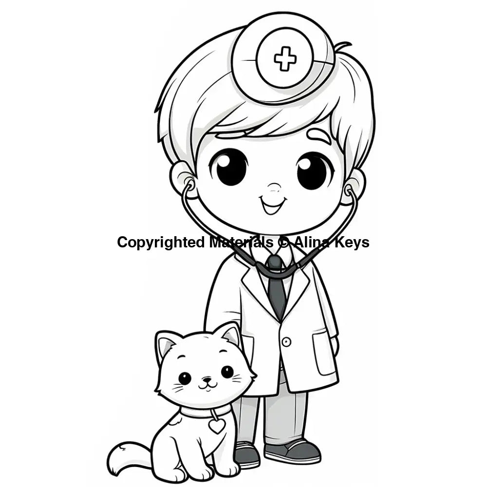 veterinarian professional coloring pages