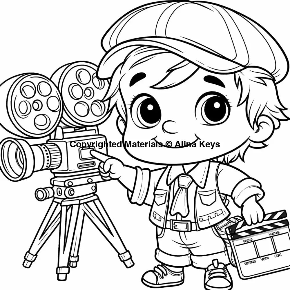 cameraman coloring page