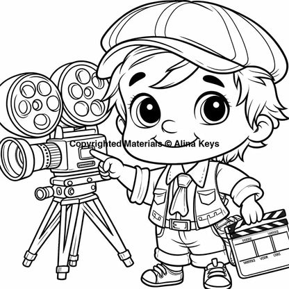 cameraman coloring page