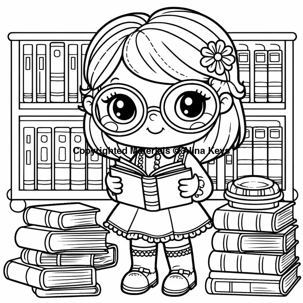 librarian coloring pages