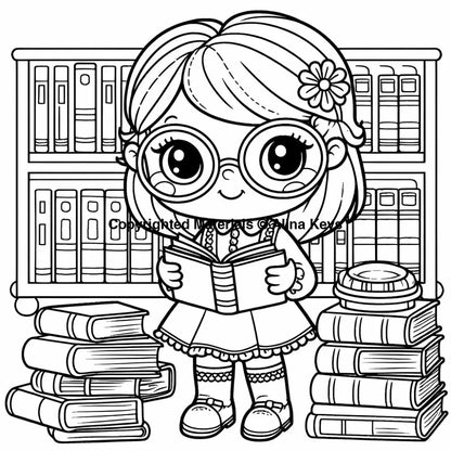 librarian coloring pages