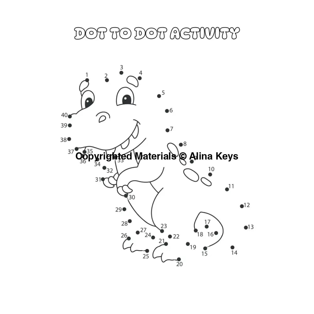 Jumbo Dinosaur Dot to Dot Acitivity Pages