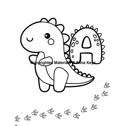 Jumbo Dinosaur Coloring Page Letters