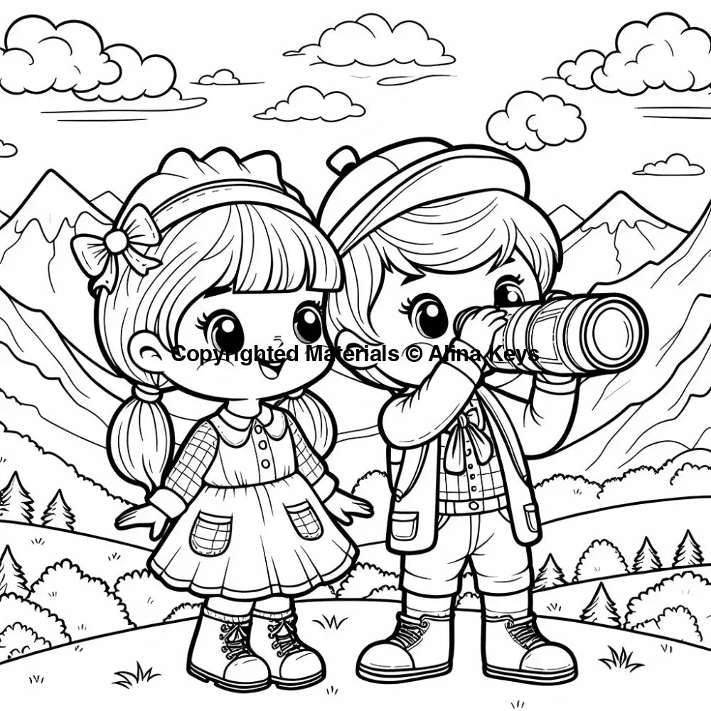 kids mountain coloring pages