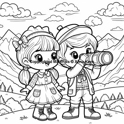 kids mountain coloring pages