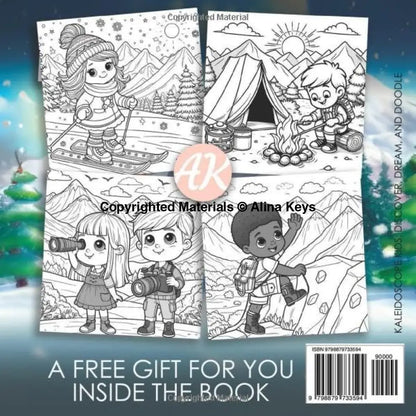 Kids Mountain Adventures Coloring Book Pages Back Cover