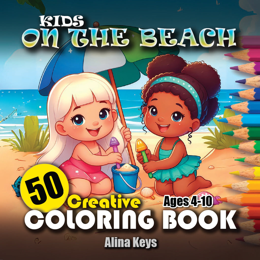 Kids on the Beach Coloring Book - Seaside Adventures Design Pages