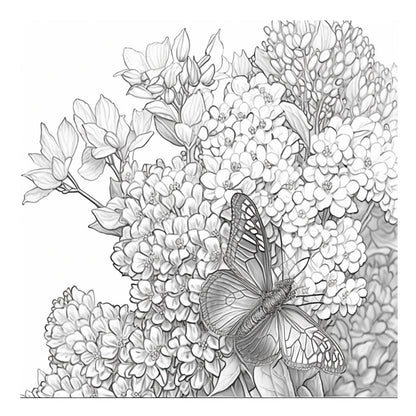 lilac coloring pages flowers monarch butterflies