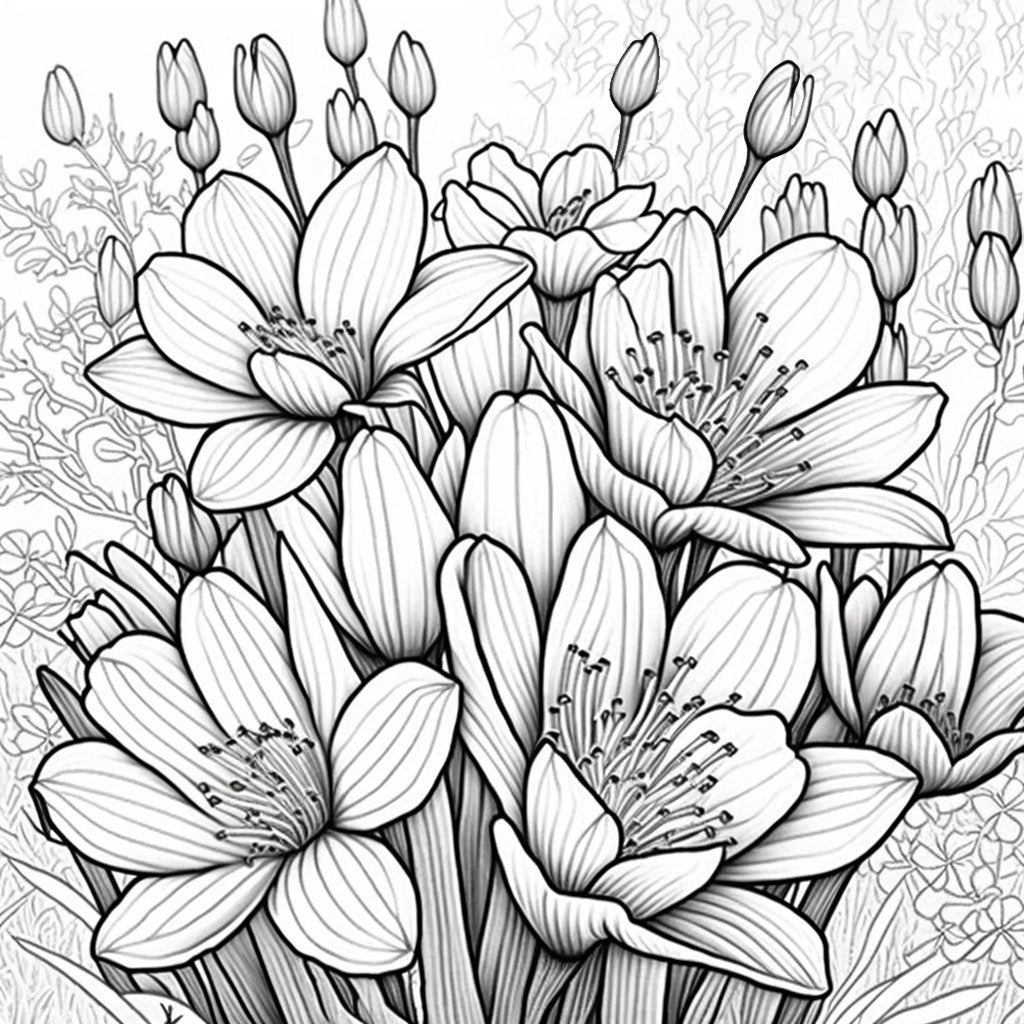lily flower coloring pages adults