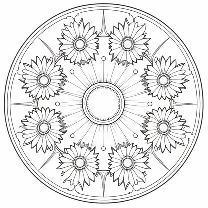 mandala flower coloring pages